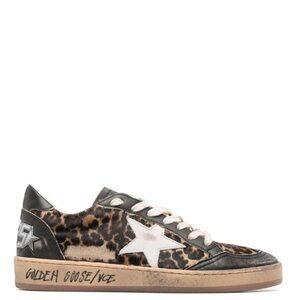 Golden Goose Ballstar Pony Skin with Nubuck Star Sneakers - Black, Brown, White